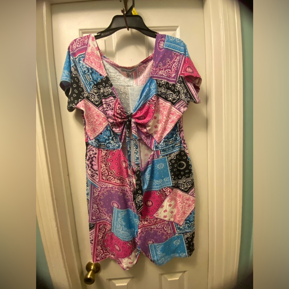 Colorful Patchwork Bandana Paisley Romper